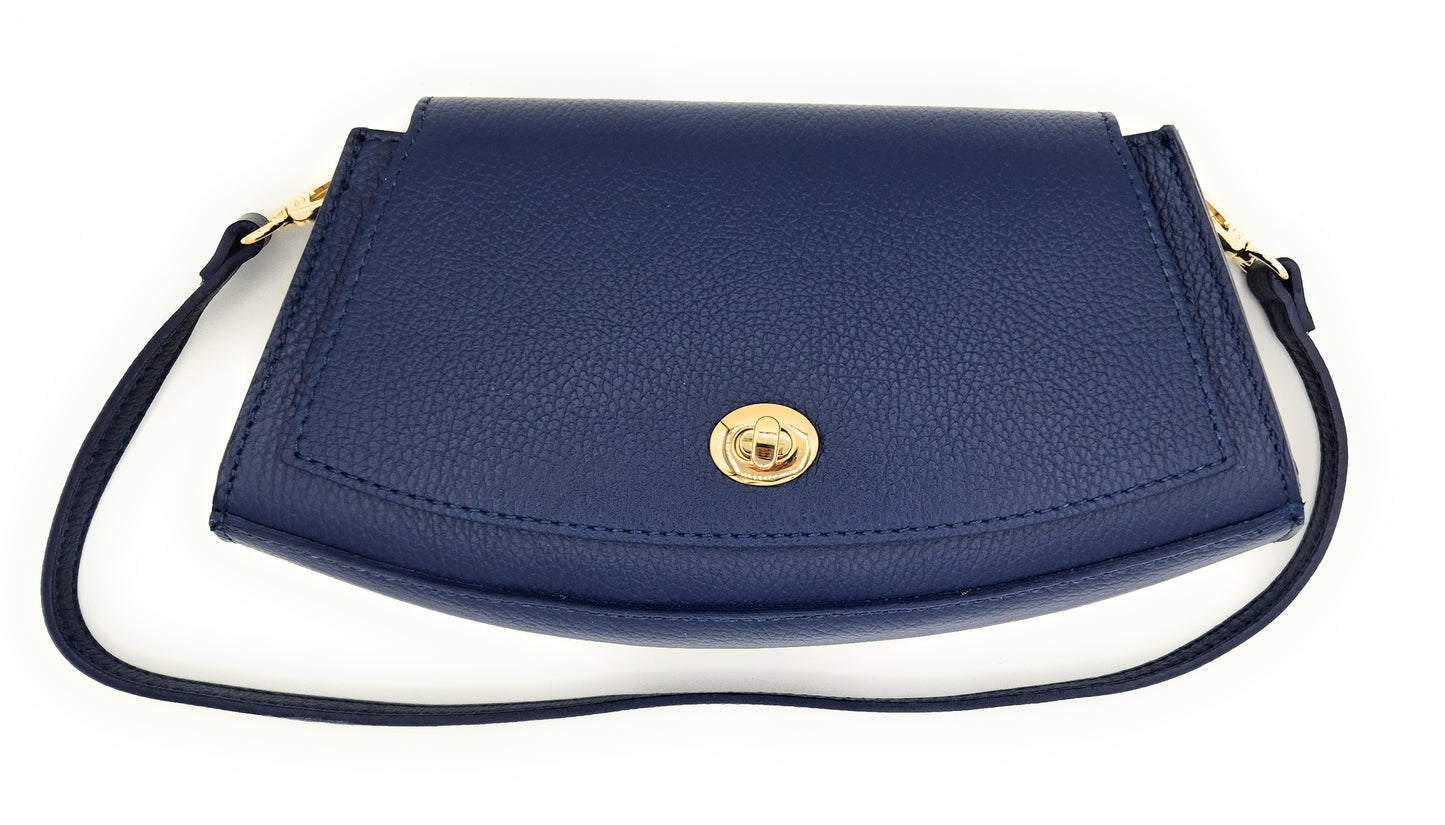 Paco Leather Half Moon Shoulder Bag ~ Royal Blue