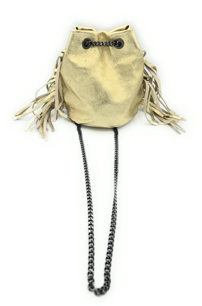 Anoki metallic leather purse ~ Khaki