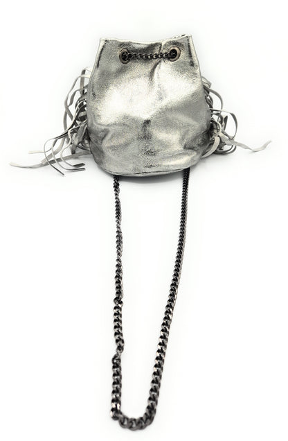 Anoki metallic leather purse ~ Khaki