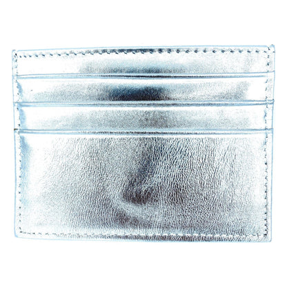Istu iridescent leather card holder ~ Silver