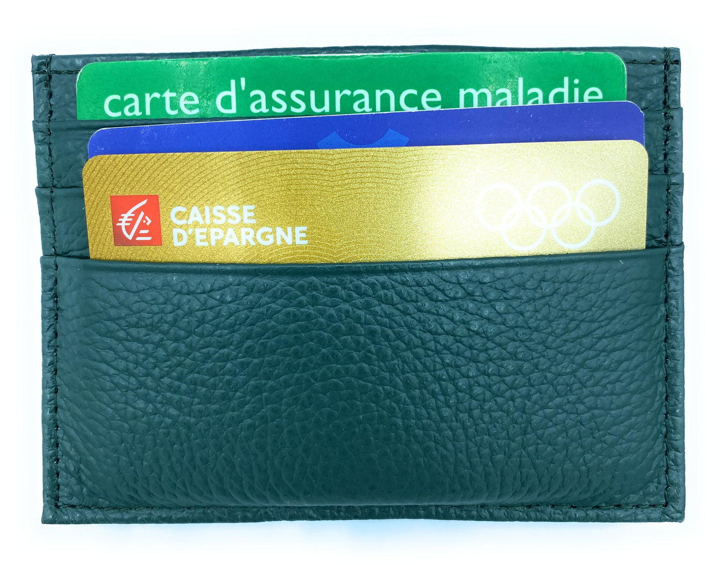 Porte cartes Istu en cuir ~ Vert Sapin