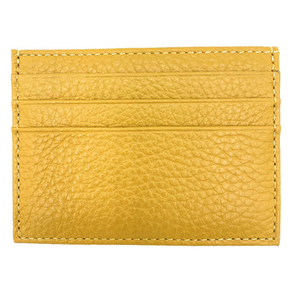 Istu leather card holder ~ Ochre yellow