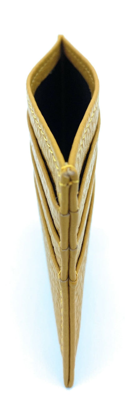 Istu leather card holder ~ Ochre yellow