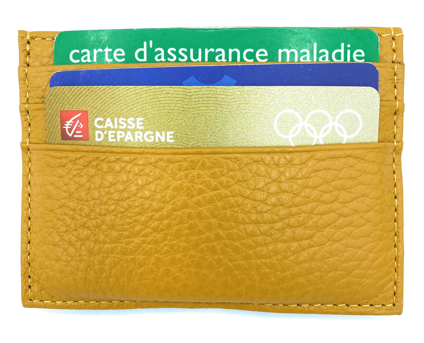 Istu leather card holder ~ Ochre yellow