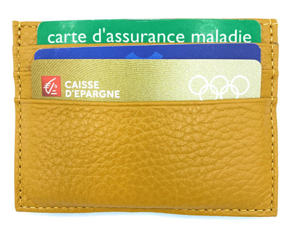Istu leather card holder ~ Ochre yellow