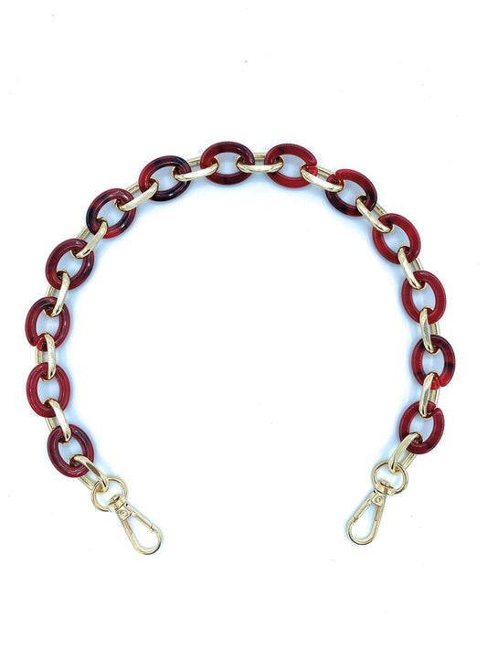 Removable Acrylic Shoulder Strap for Bag ~ Marbled Red/Gold