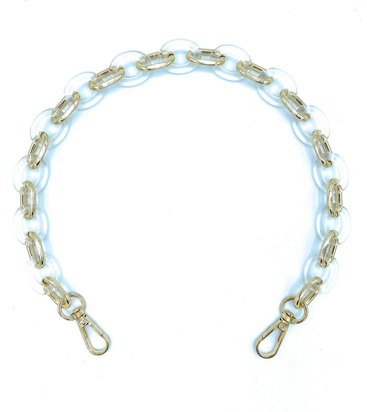 Removable Acrylic Shoulder Strap for Bag ~ Clear/Gold