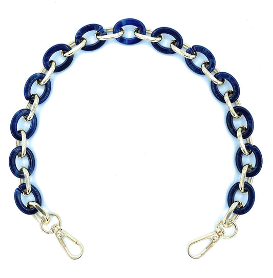 Removable Acrylic Shoulder Strap for Bag ~ Navy Blue / Gold