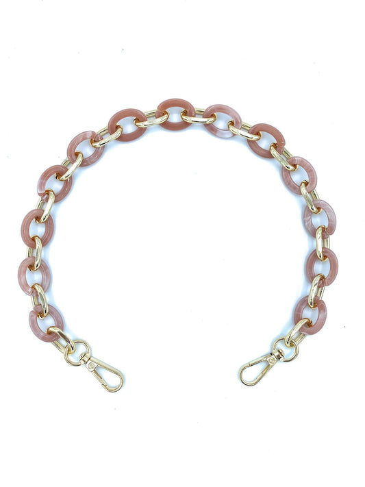 Removable Acrylic Shoulder Strap for Bag ~ Pale Pink/Gold