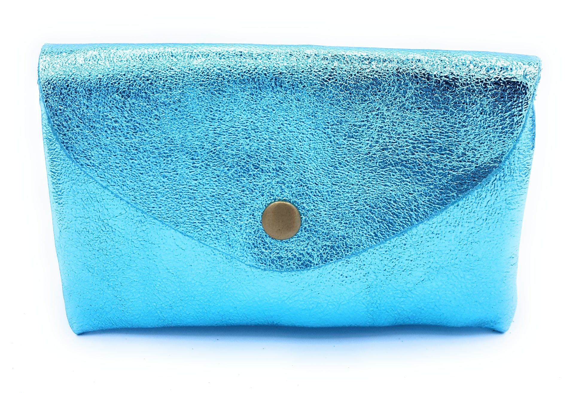 Porte-monnaie Aquene en cuir irisé Turquoise