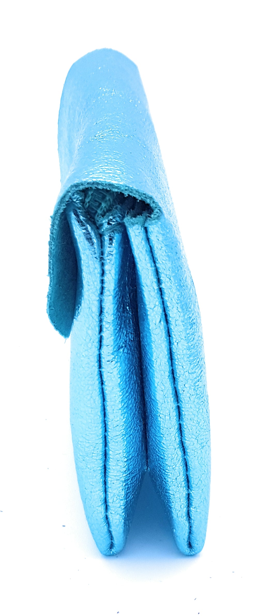 Porte-monnaie Aquene en cuir irisé Turquoise