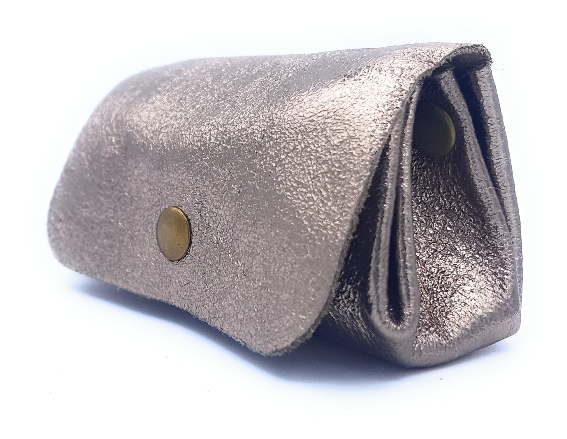Porte-monnaie Etania en cuir irisé Etain