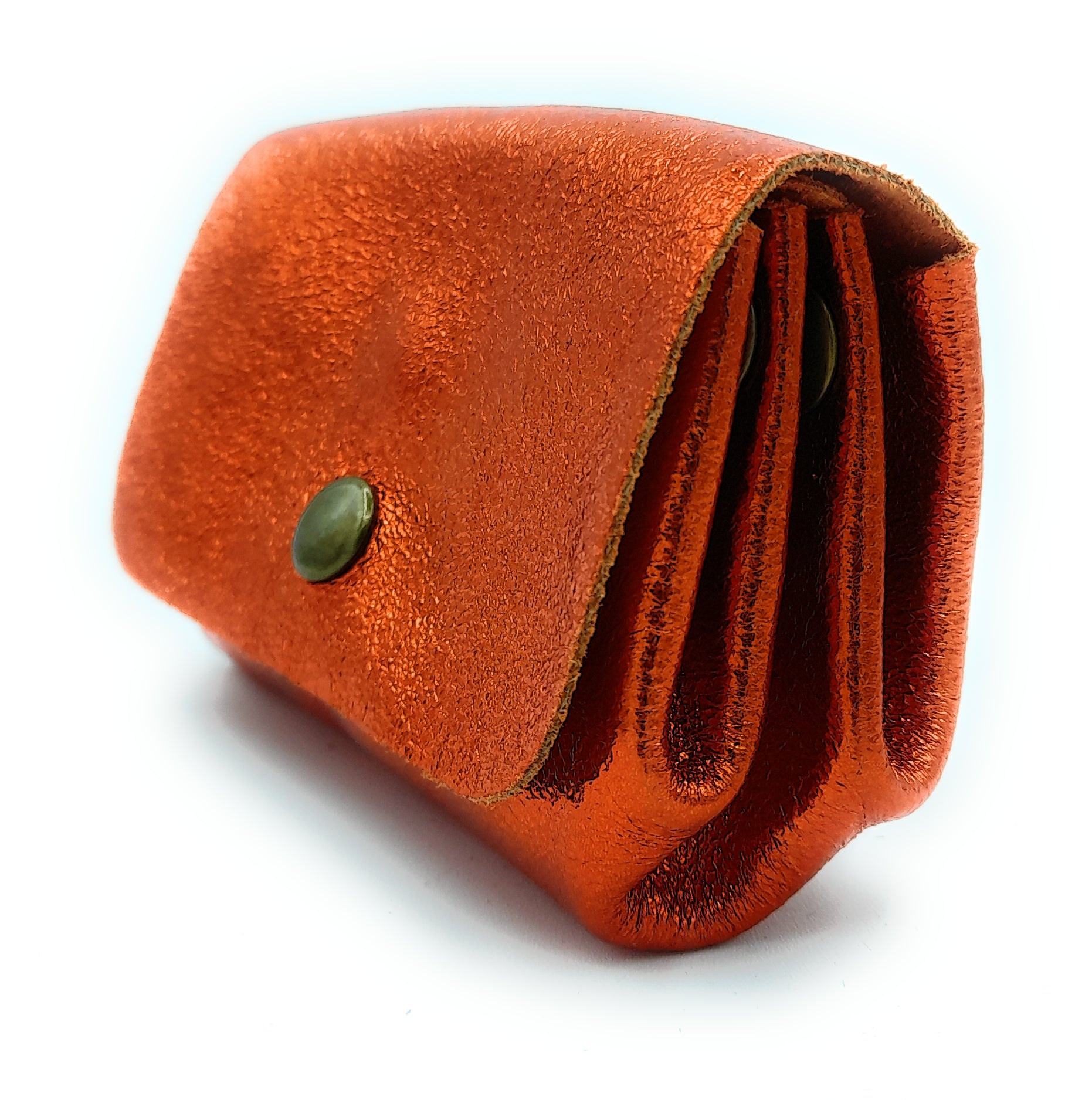 Porte-monnaie Etania en cuir irisé Orange
