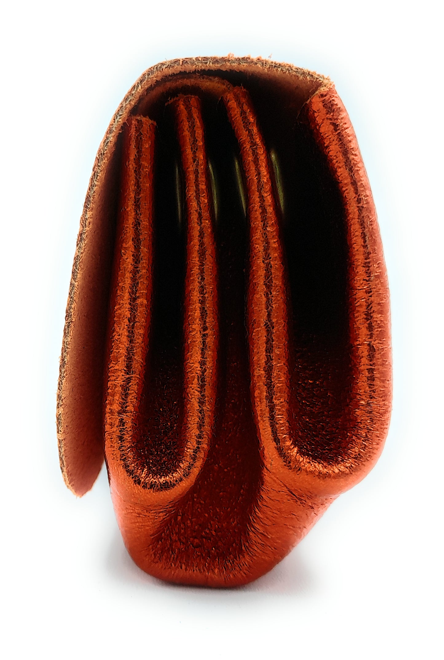 Porte-monnaie Etania en cuir irisé Orange