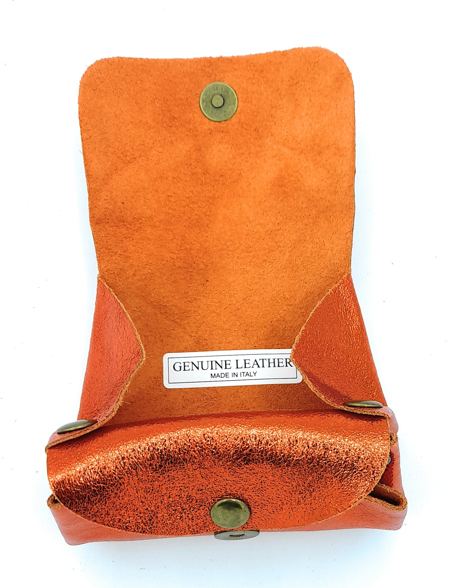 Porte-monnaie Etania en cuir irisé Orange