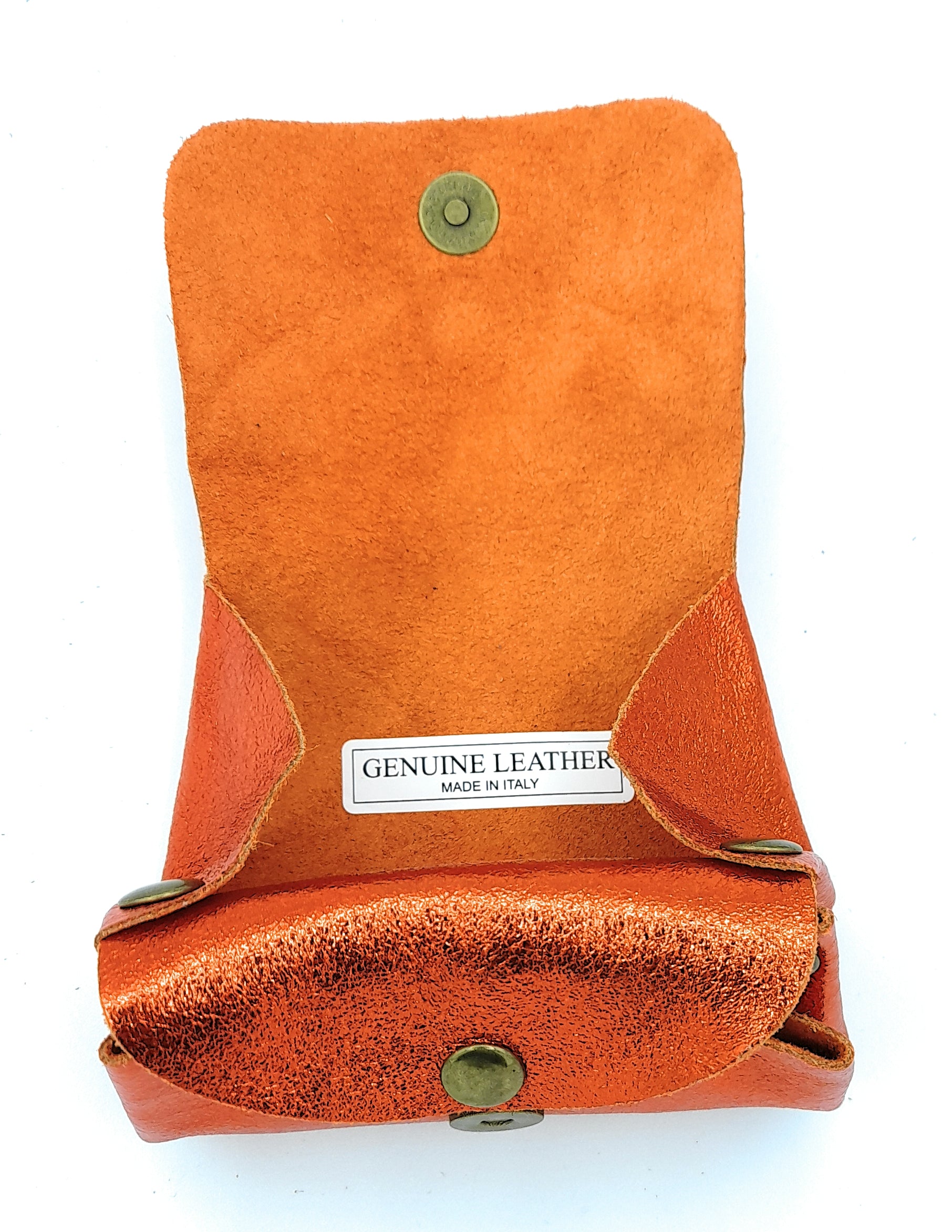 Porte-monnaie Etania en cuir irisé Orange