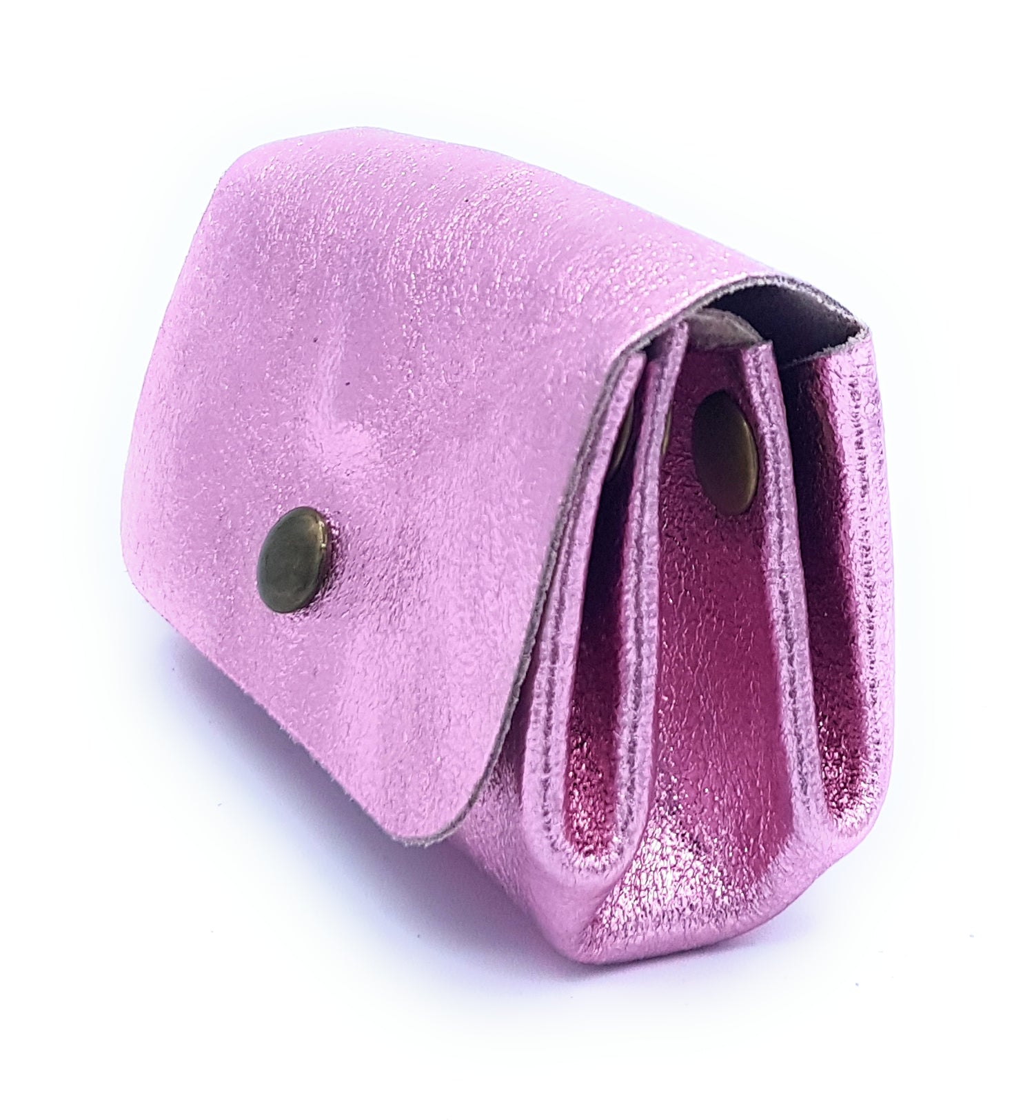 Porte-monnaie Etania en cuir irisé Rose pâle