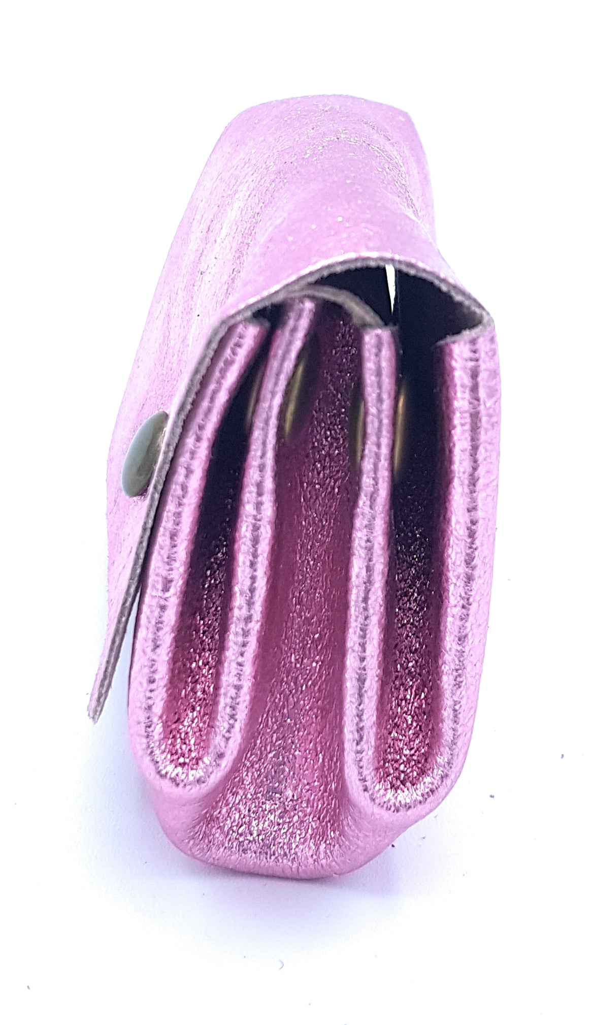 Porte-monnaie Etania en cuir irisé Rose pâle