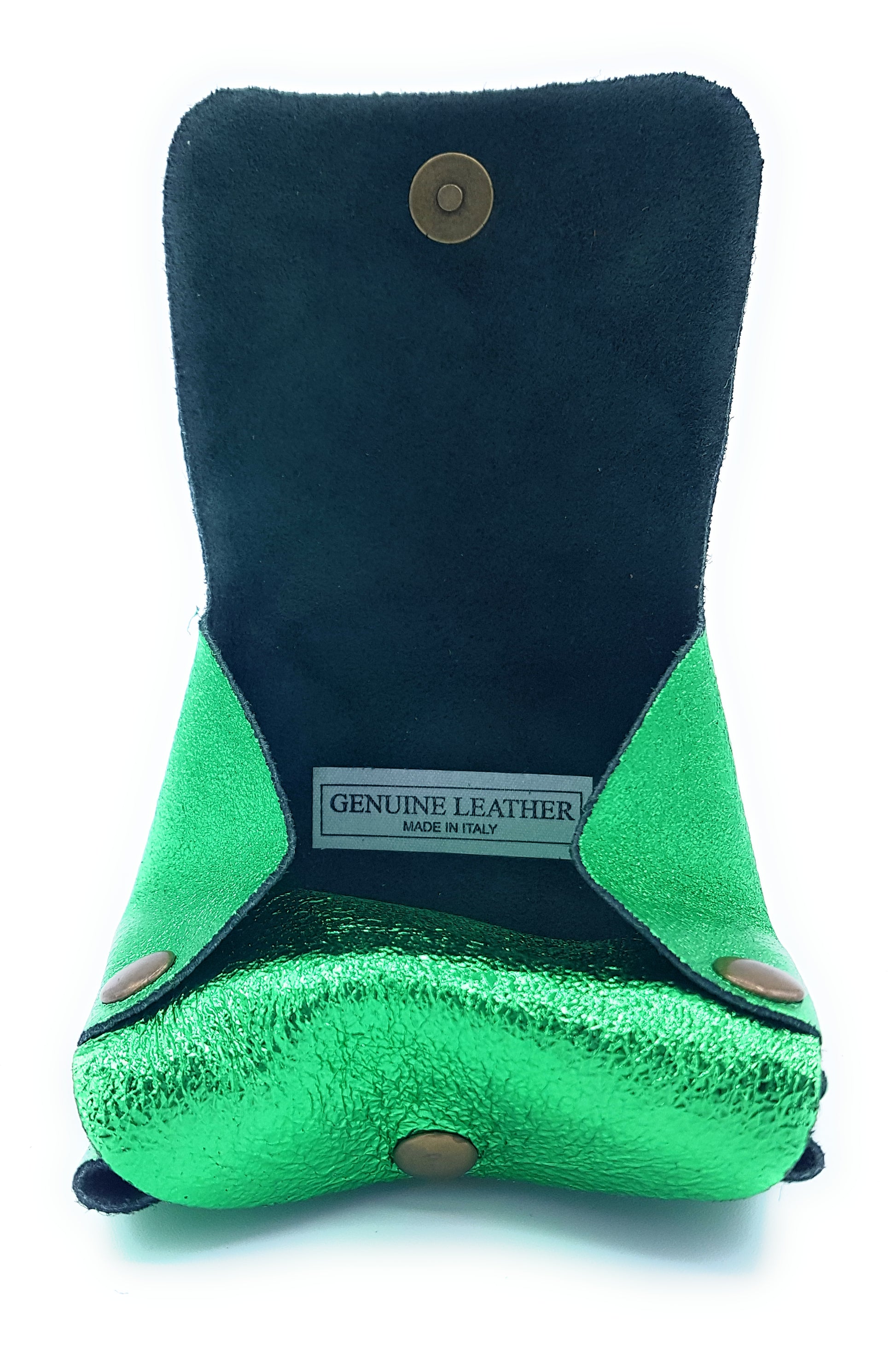 Porte-monnaie Etania en cuir irisé Vert émeraude