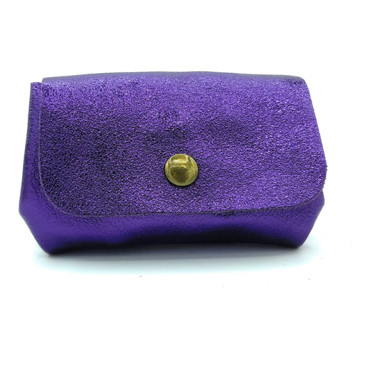 Porte-monnaie Etania en cuir irisé Violet
