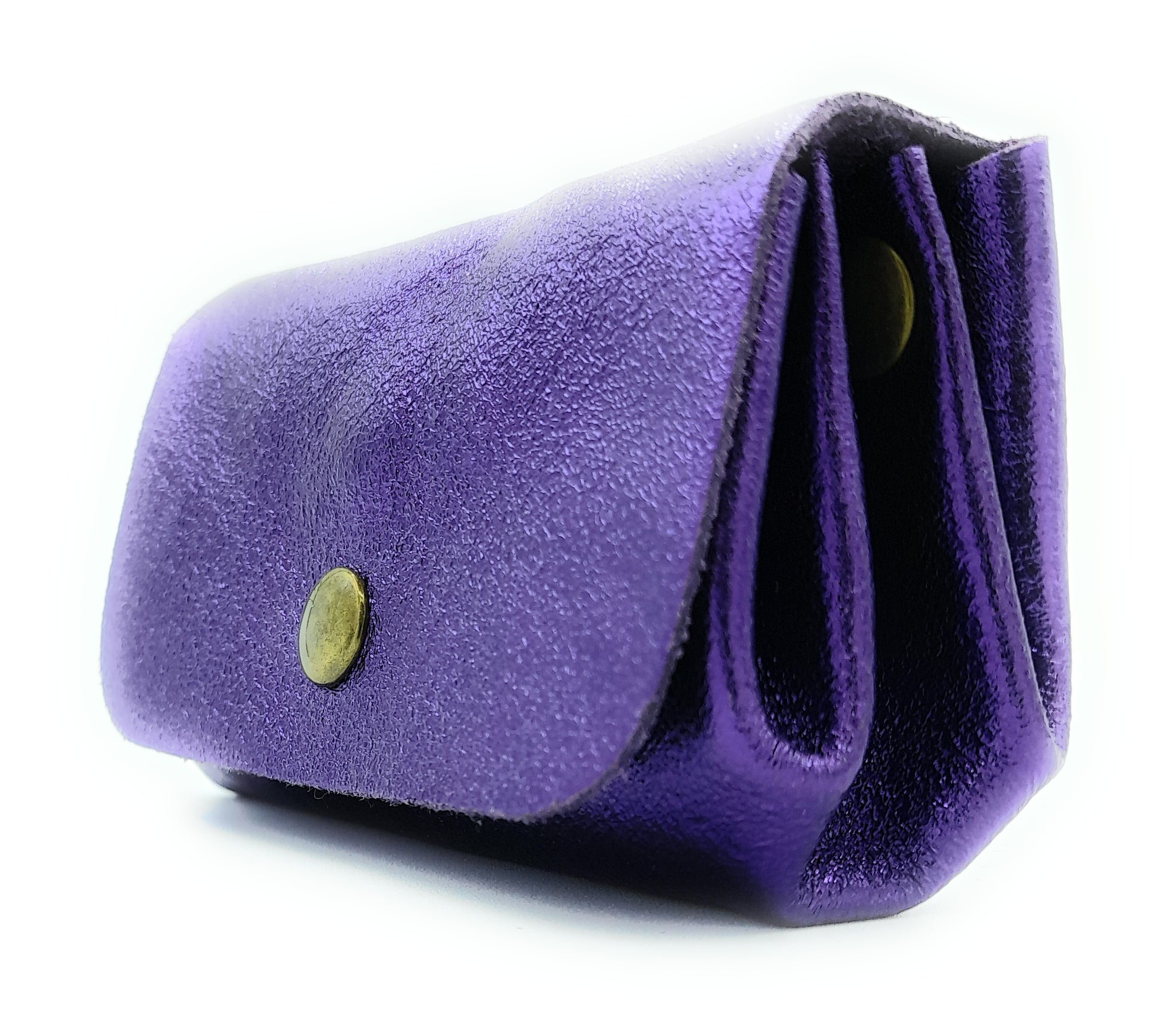 Porte-monnaie Etania en cuir irisé Violet