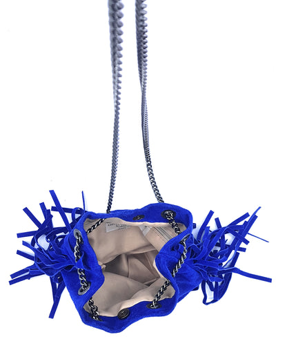 Sac bourse Anoki en cuir suèdé Bleu royal