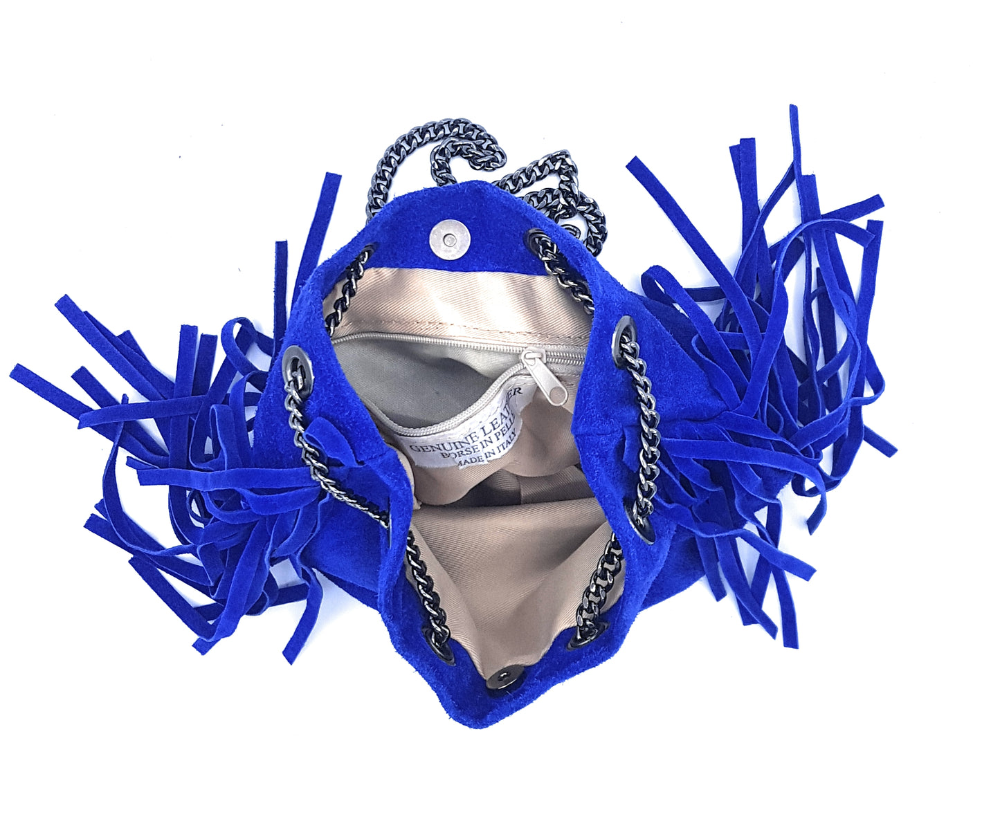 Sac bourse Anoki en cuir suèdé Bleu royal