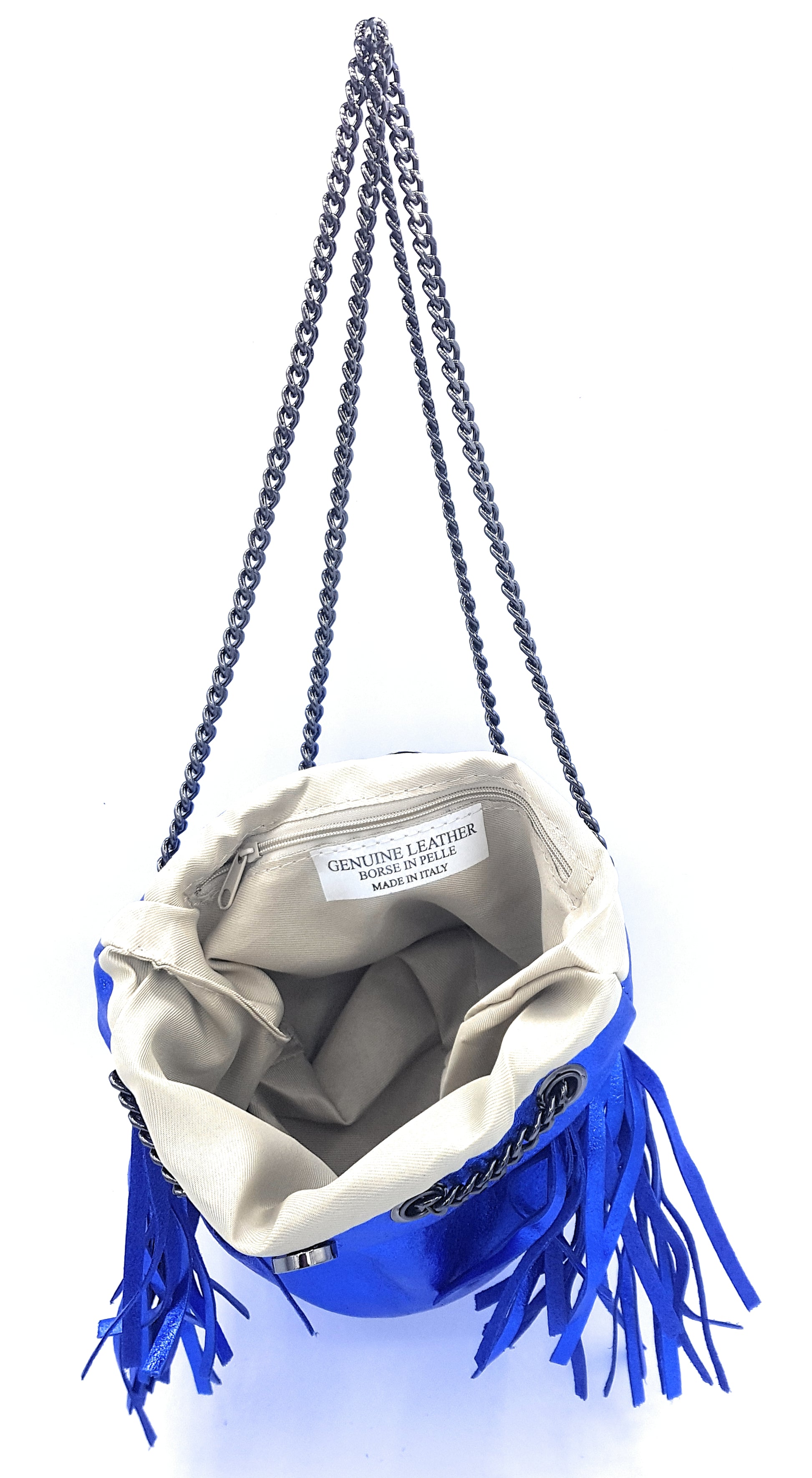 Sac bourse Anoki en cuir irisé Bleu royal