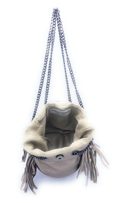 Sac bourse Anoki en cuir irisé Étain