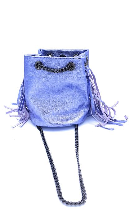 Sac bourse Anoki en cuir irisé Lavande