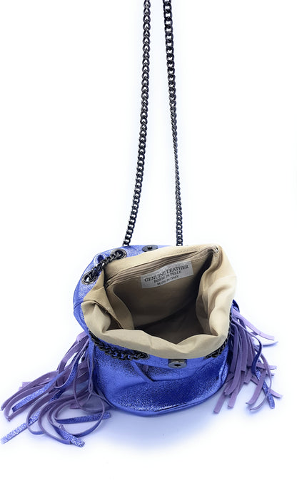 Sac bourse Anoki en cuir irisé Lavande