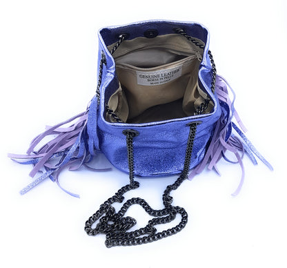 Sac bourse Anoki en cuir irisé Lavande