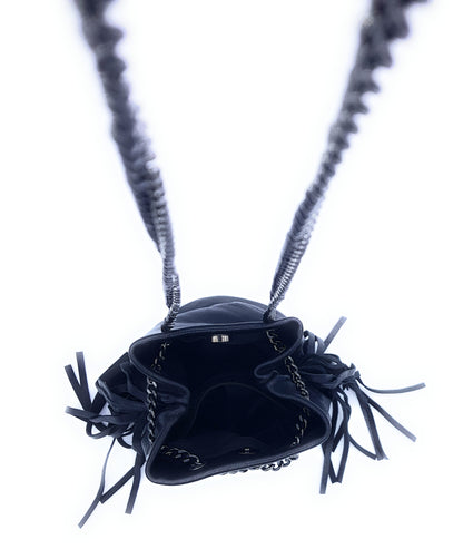 Sac bourse Anoki en cuir irisé Noir