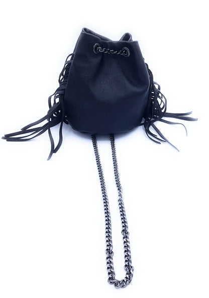 Sac bourse Anoki en cuir irisé Noir