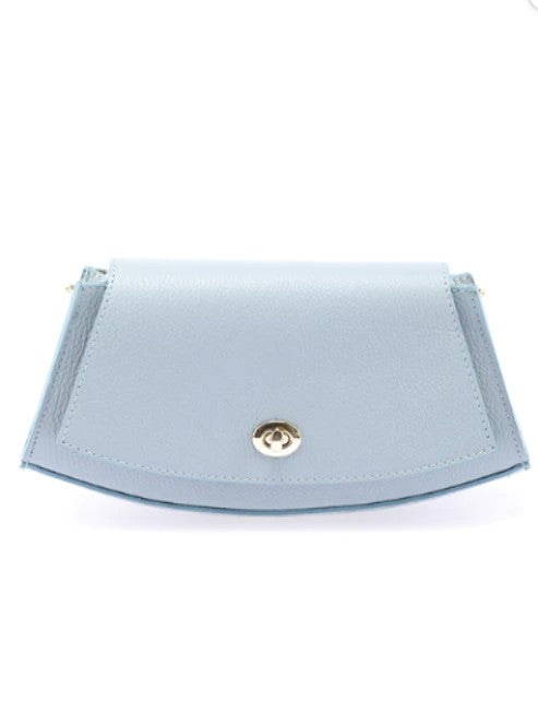 Paco Leather Half Moon Shoulder Bag ~ Light Blue