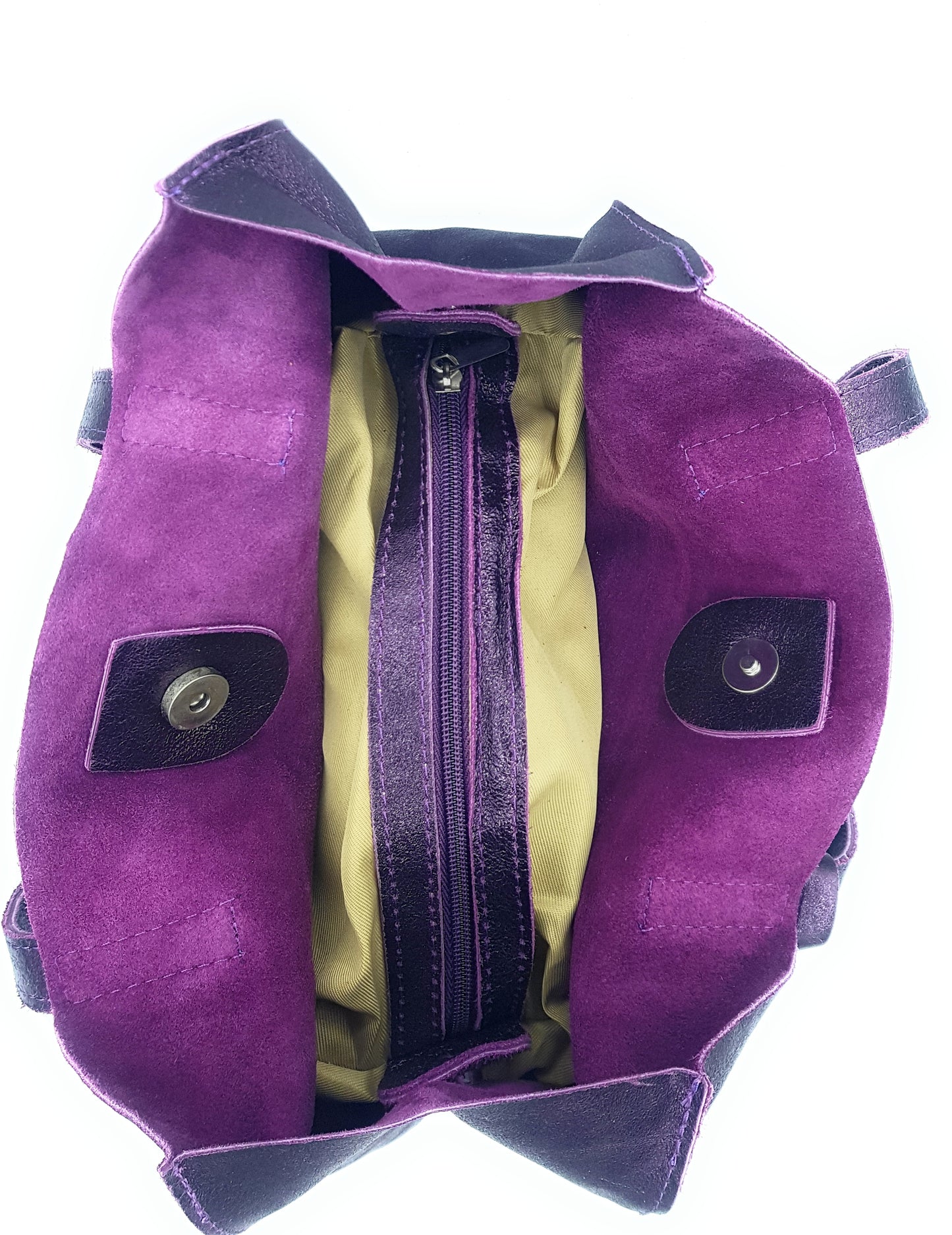 Dena shopper bag in iridescent leather ~ Aubergine