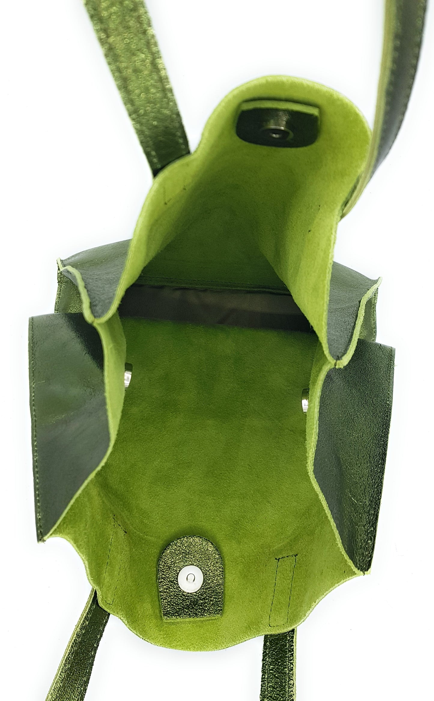 Dena shopper bag in iridescent leather ~ Khaki