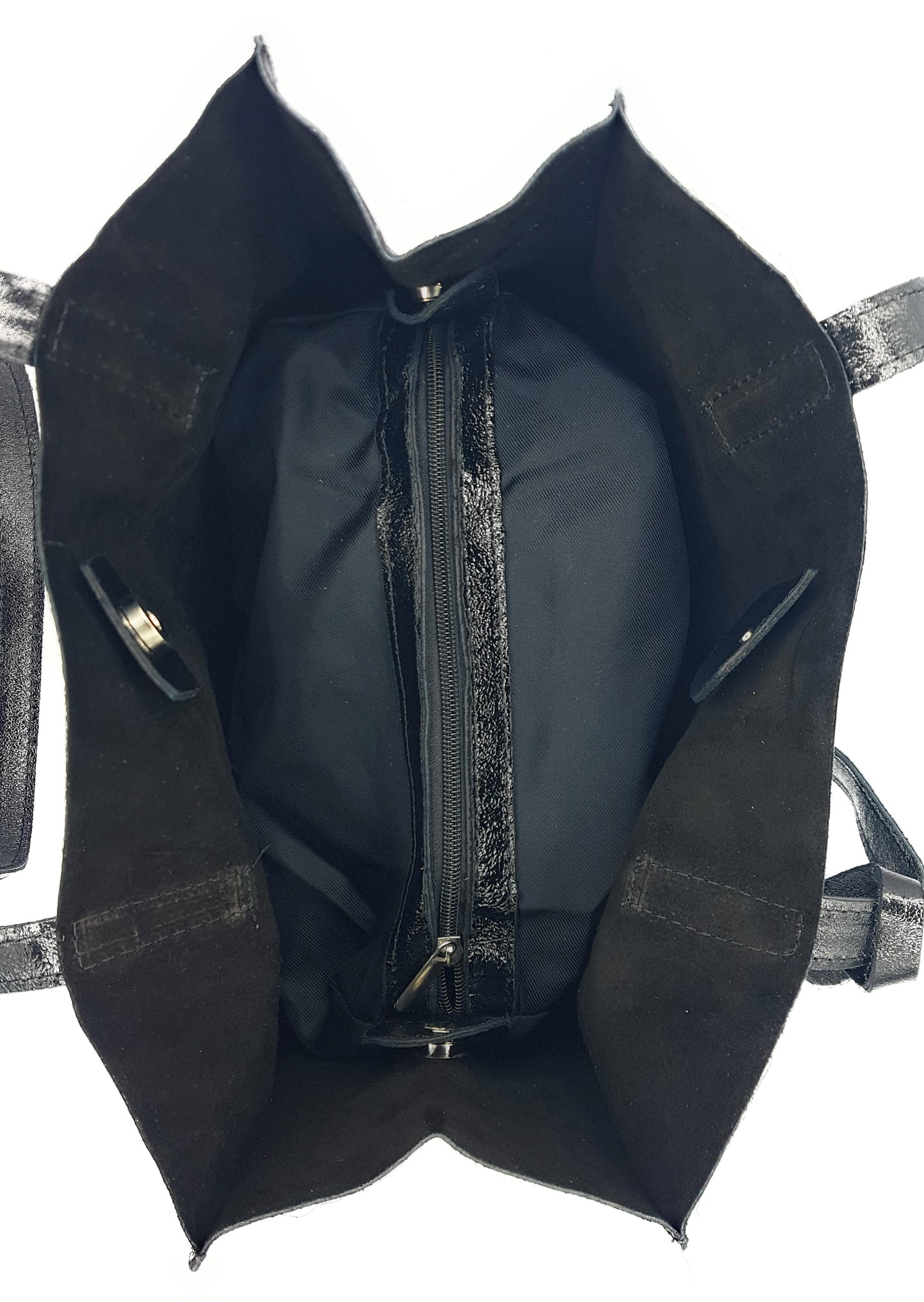 Sac shopper Dena en cuir irisé ~ Noir