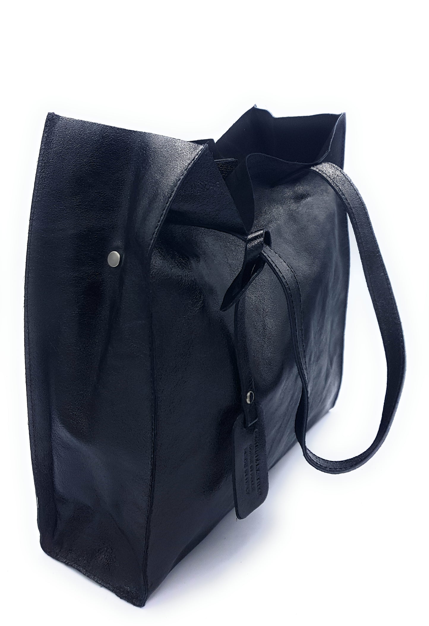 Sac shopper Dena en cuir irisé ~ Noir
