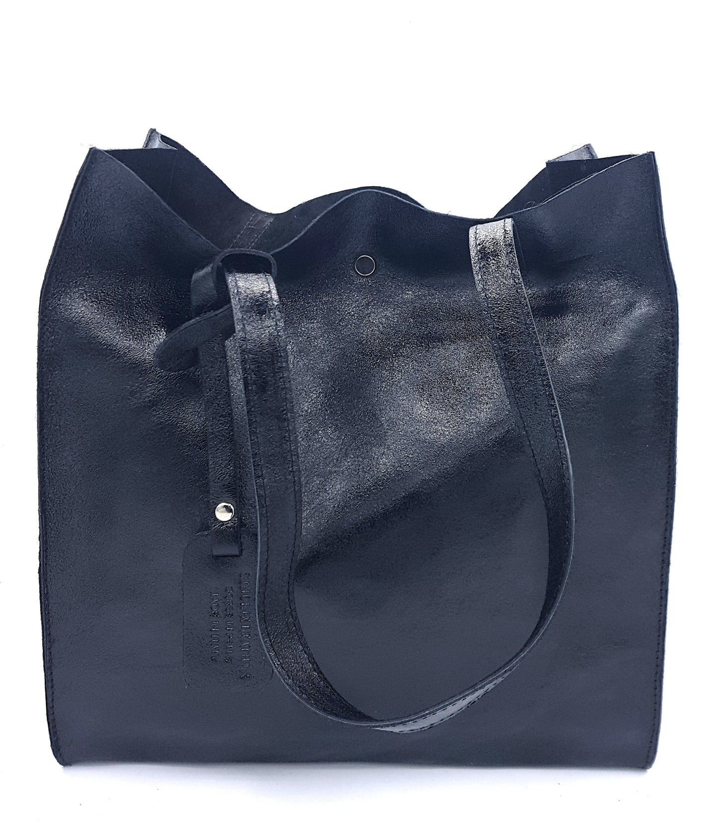 Sac shopper Dena en cuir irisé ~ Noir