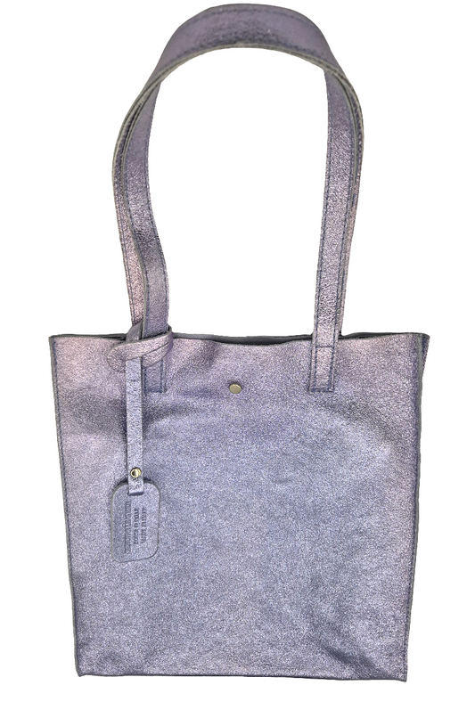 Dena shopper bag in iridescent leather ~ Lavender