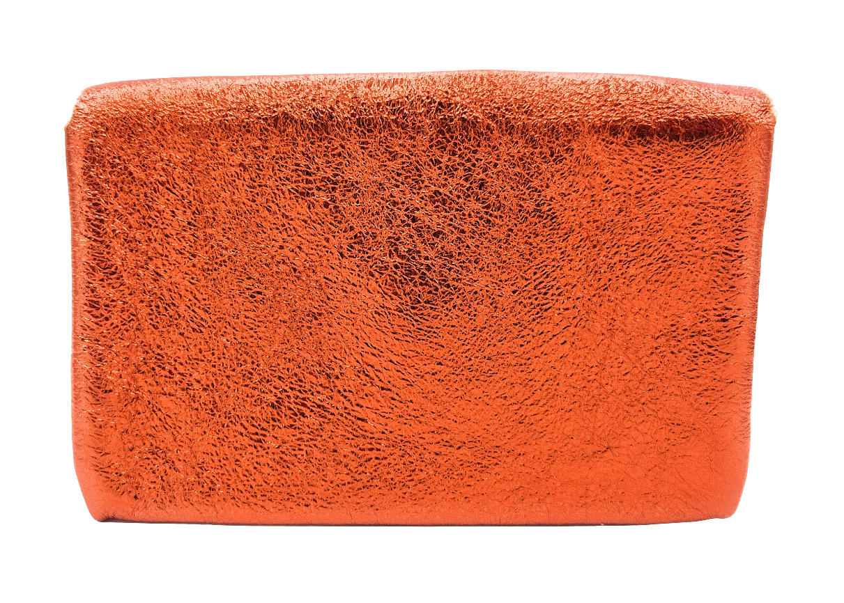 Porte-monnaie Aquene en cuir irisé ~ Orange