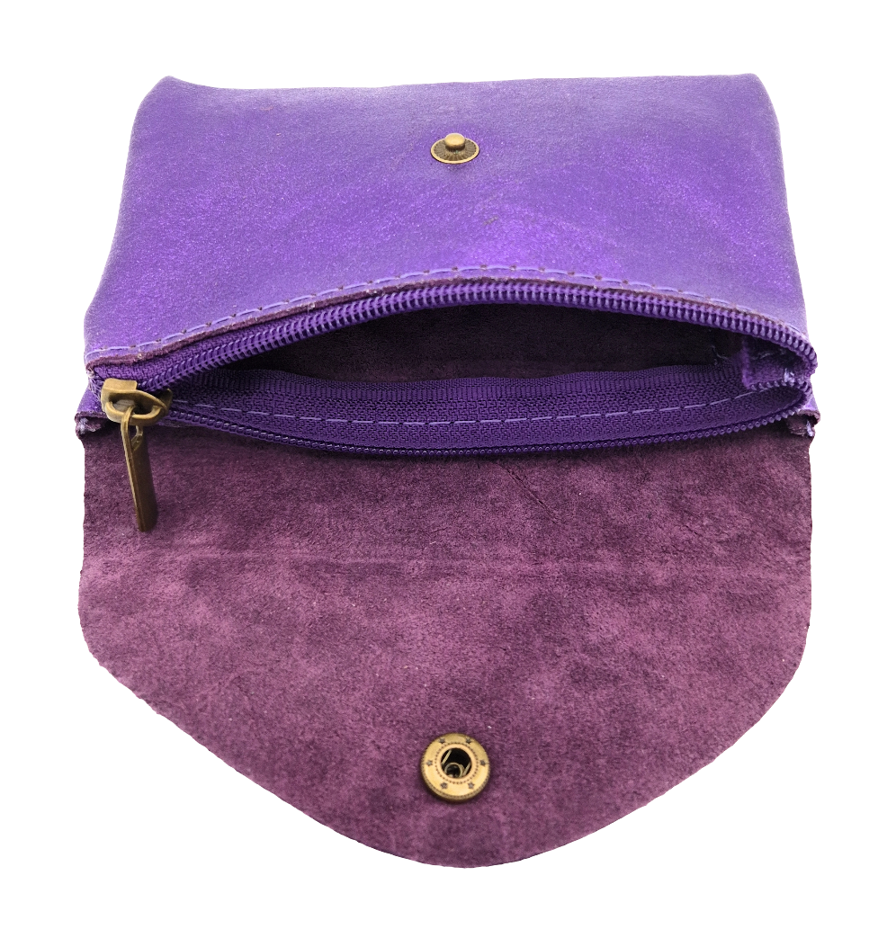 Aquene Iridescent Leather Purse ~ Purple 