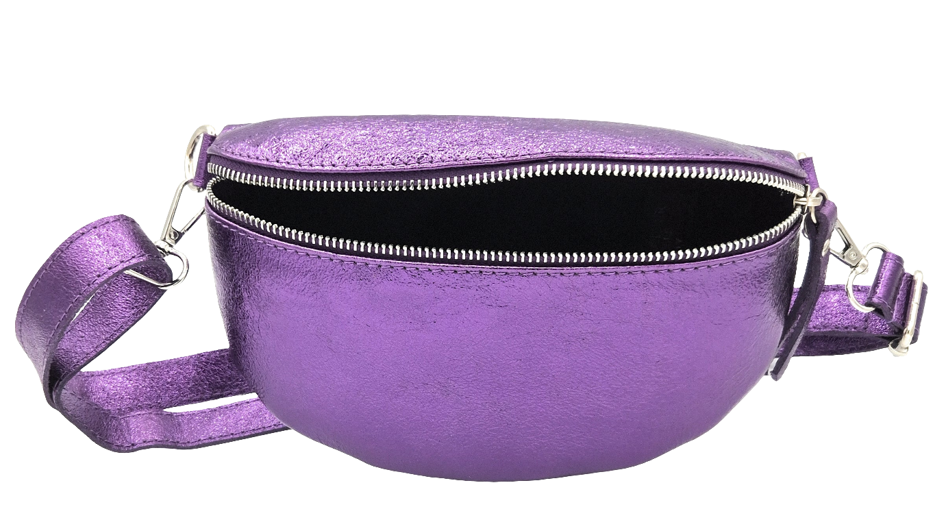 Dyani Iridescent Leather Fanny Pack ~ Purple