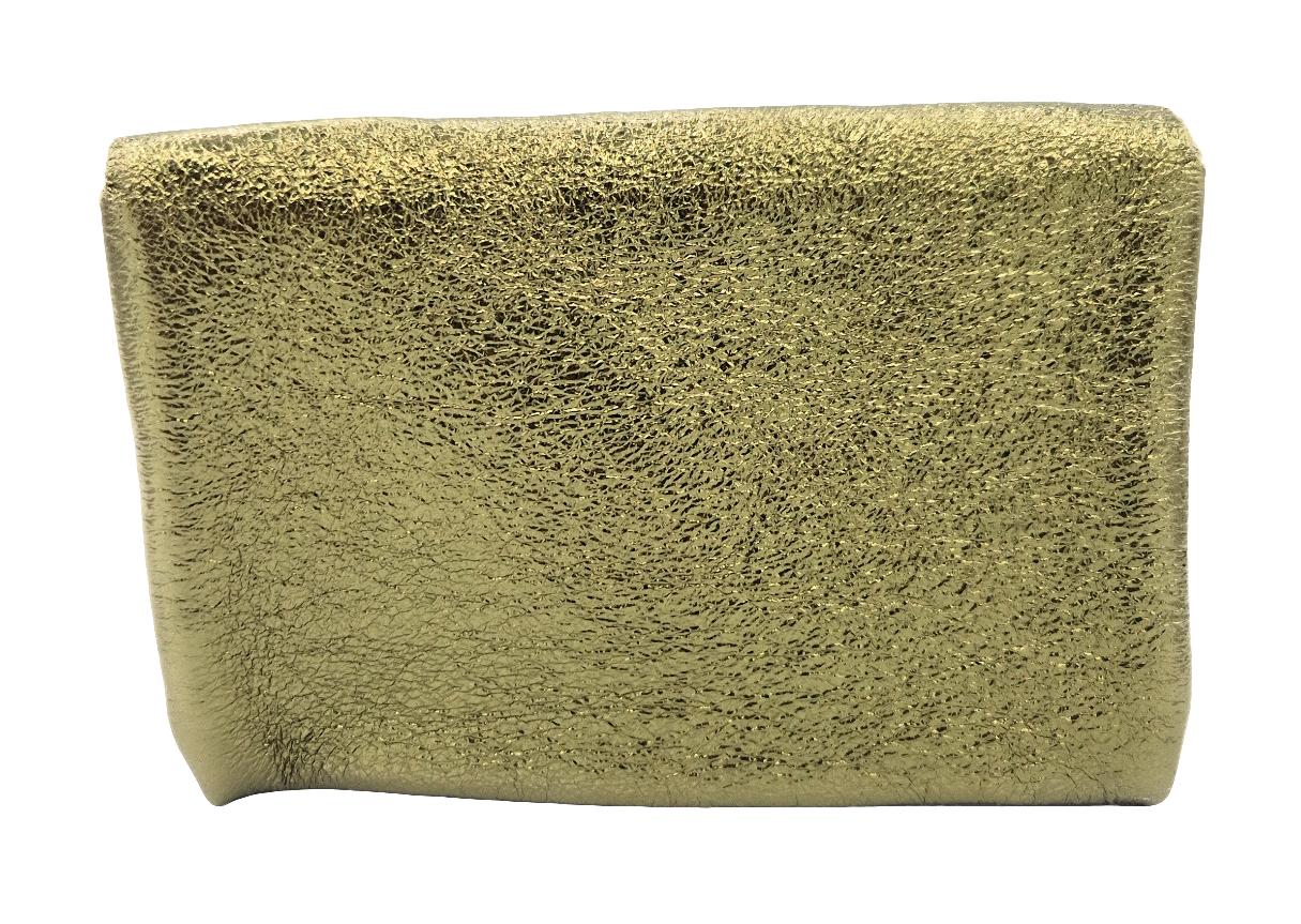 Aquene iridescent leather purse ~ Khaki 