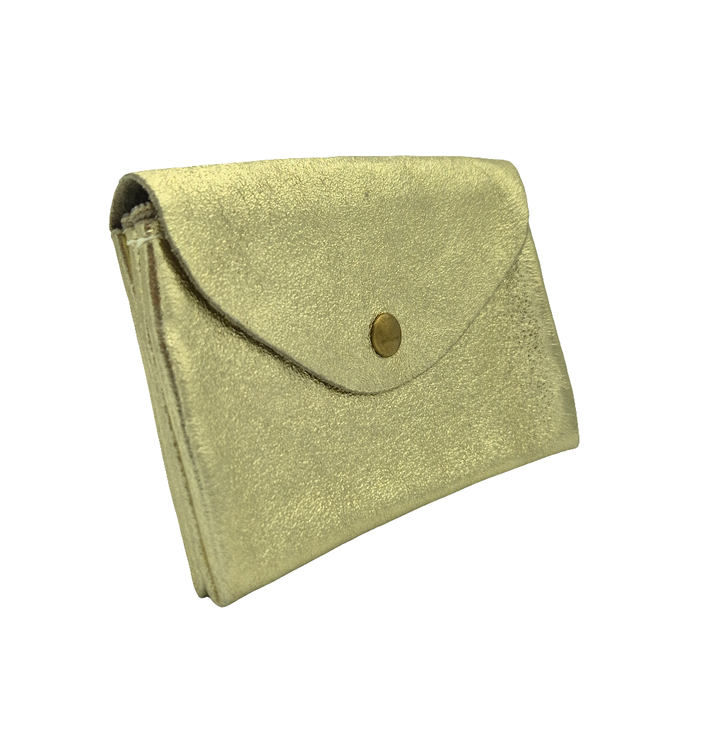 Porte-monnaie Aquene en cuir irisé ~ Doré