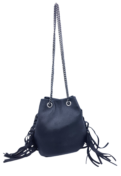 Sac bourse Anoki en cuir irisé ~ Noir