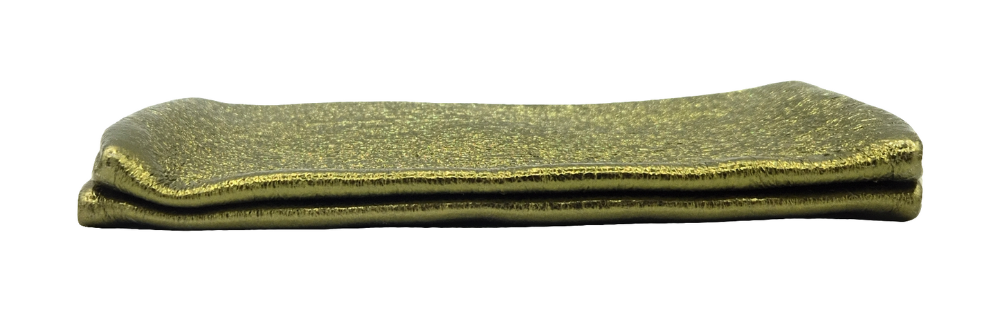 Aquene iridescent leather purse ~ Khaki 