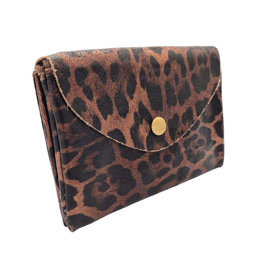 Porte-monnaie Aquene en cuir irisé ~ Leopard