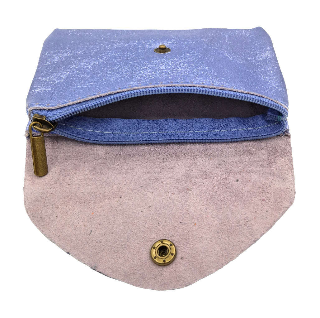 Porte-monnaie Aquene en cuir irisé ~ Lavande